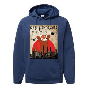 Red Panda Lover, Funny Red Pandazilla Performance Fleece Hoodie