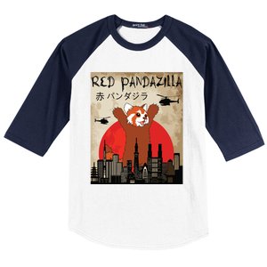 Red Panda Lover, Funny Red Pandazilla Baseball Sleeve Shirt