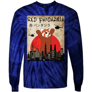 Red Panda Lover, Funny Red Pandazilla Tie-Dye Long Sleeve Shirt