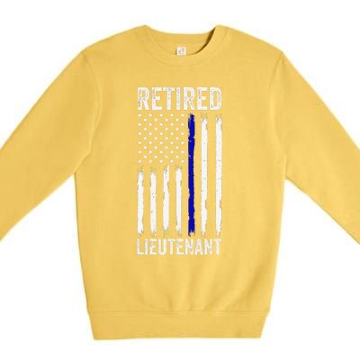 Retired Police Lieutenant Design Thin Blue Line Retirement Premium Crewneck Sweatshirt