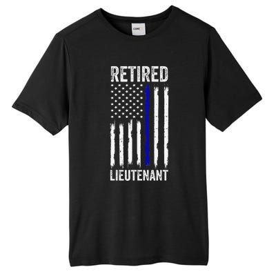 Retired Police Lieutenant Design Thin Blue Line Retirement Tall Fusion ChromaSoft Performance T-Shirt