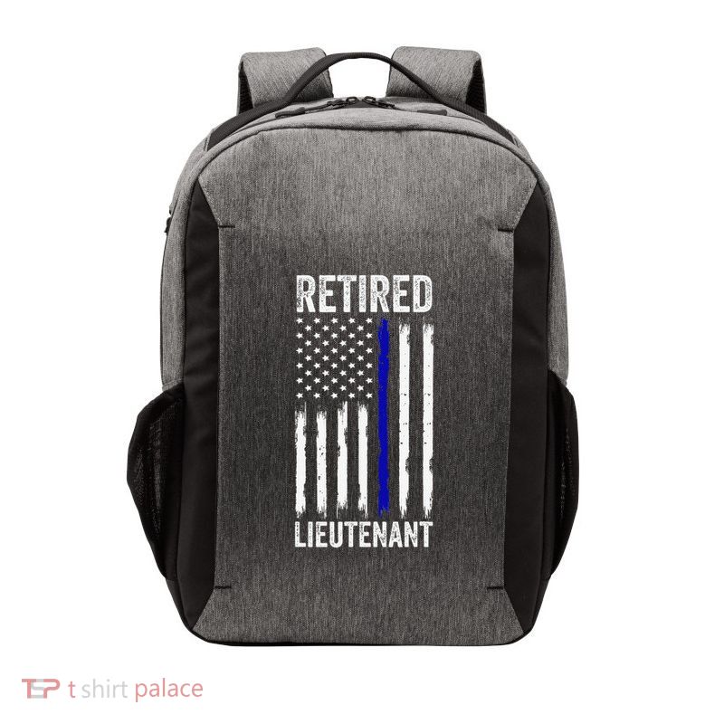 Retired Police Lieutenant Design Thin Blue Line Retirement Vector Backpack