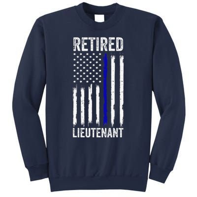 Retired Police Lieutenant Design Thin Blue Line Retirement Sweatshirt