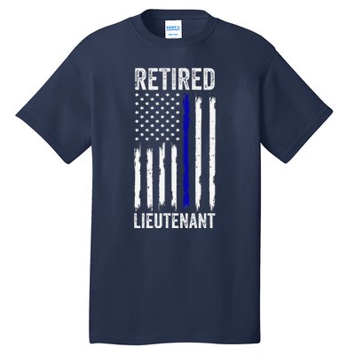 Retired Police Lieutenant Design Thin Blue Line Retirement Tall T-Shirt