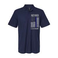 Retired Police Lieutenant Design Thin Blue Line Retirement Softstyle Adult Sport Polo