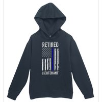 Retired Police Lieutenant Design Thin Blue Line Retirement Urban Pullover Hoodie