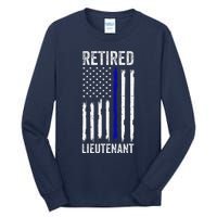 Retired Police Lieutenant Design Thin Blue Line Retirement Tall Long Sleeve T-Shirt