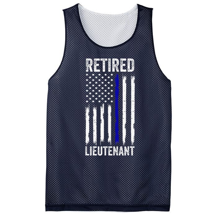 Retired Police Lieutenant Design Thin Blue Line Retirement Mesh Reversible Basketball Jersey Tank