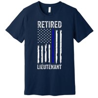 Retired Police Lieutenant Design Thin Blue Line Retirement Premium T-Shirt