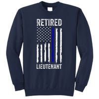 Retired Police Lieutenant Design Thin Blue Line Retirement Tall Sweatshirt