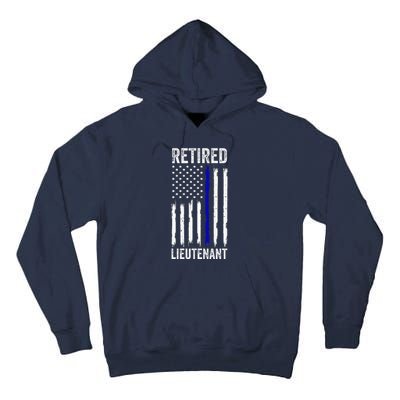 Retired Police Lieutenant Design Thin Blue Line Retirement Tall Hoodie