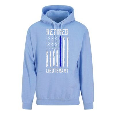 Retired Police Lieutenant Design Thin Blue Line Retirement Unisex Surf Hoodie