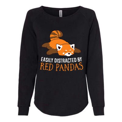 Red Panda Love Easily Distracted By Red Pandas Womens California Wash Sweatshirt