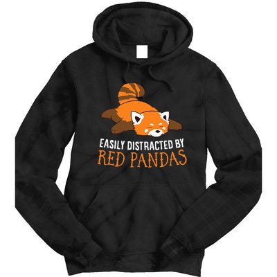 Red Panda Love Easily Distracted By Red Pandas Tie Dye Hoodie