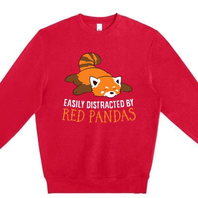 Red Panda Love Easily Distracted By Red Pandas Premium Crewneck Sweatshirt