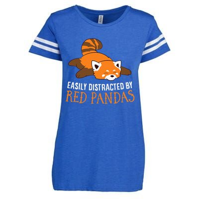 Red Panda Love Easily Distracted By Red Pandas Enza Ladies Jersey Football T-Shirt