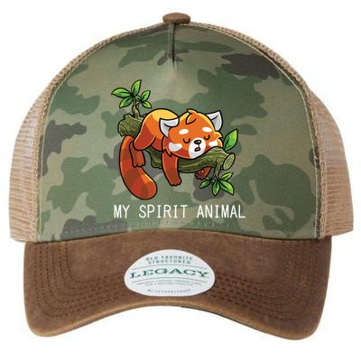 Red Panda Lazy Spirit Animal Gift Legacy Tie Dye Trucker Hat