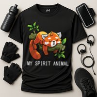 Red Panda Lazy Spirit Animal Gift Cooling Performance Crew T-Shirt