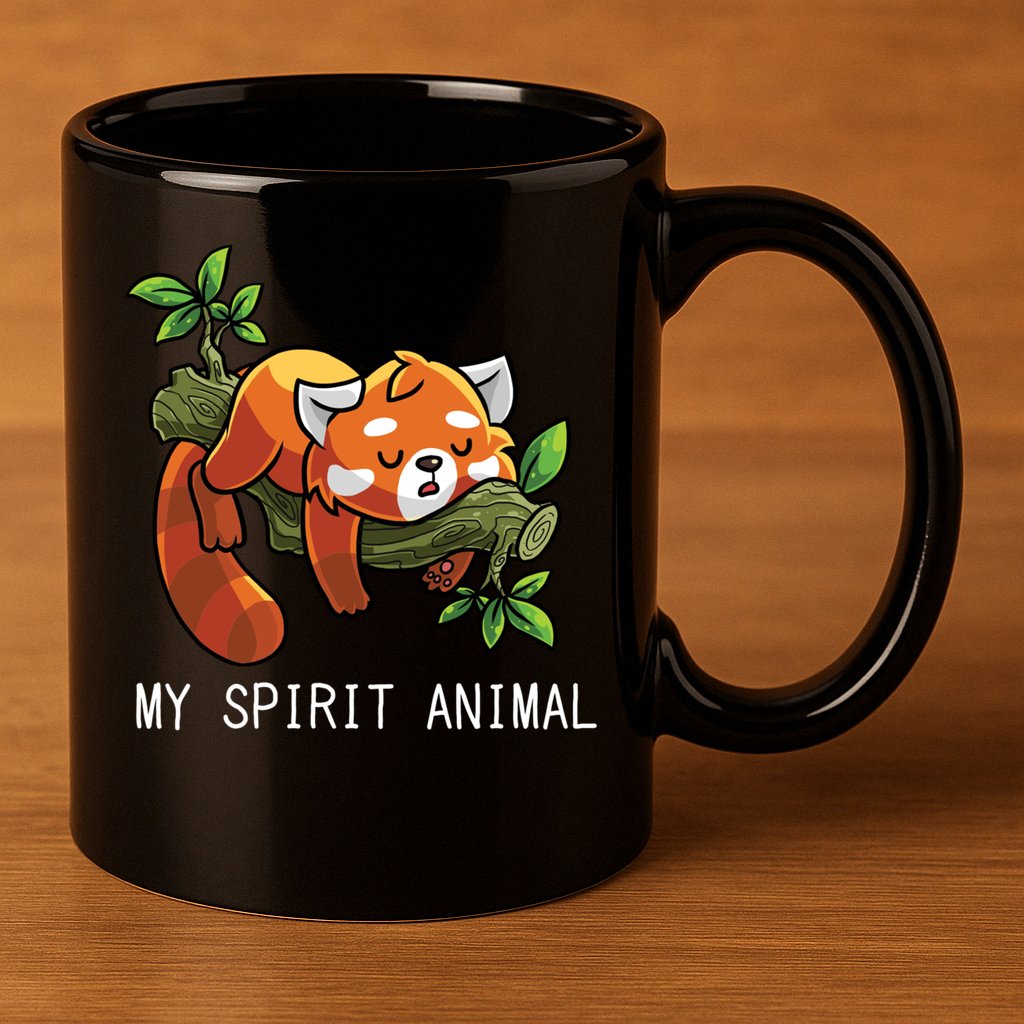 Red Panda Lazy Spirit Animal Gift 11oz C Handle Ceramic Mug
