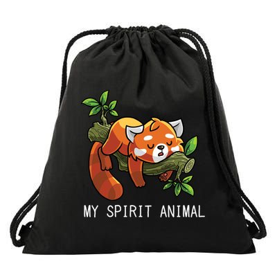 Red Panda Lazy Spirit Animal Gift Drawstring Bag