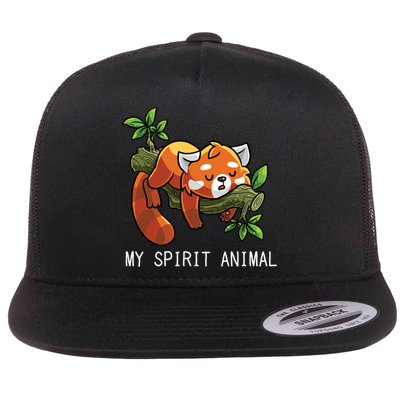 Red Panda Lazy Spirit Animal Gift Flatbill Hat