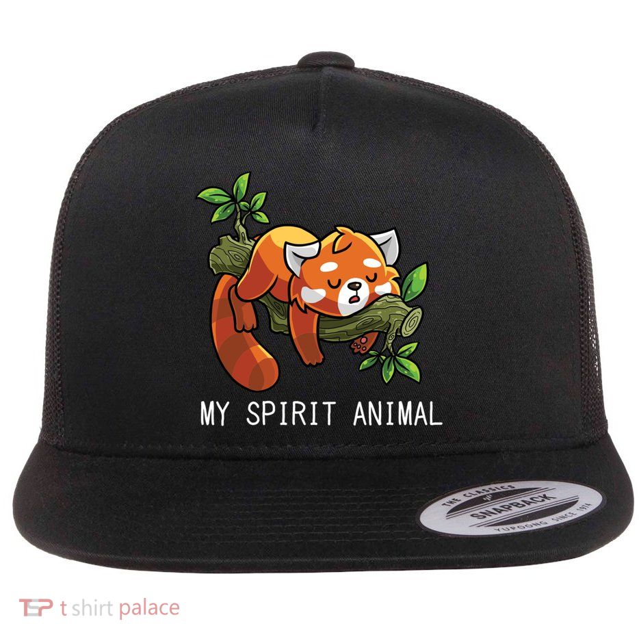 Red Panda Lazy Spirit Animal Gift Flatbill Hat