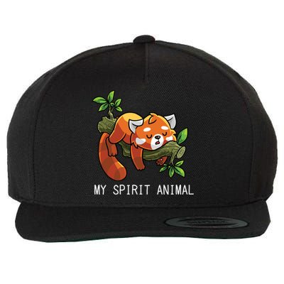 Red Panda Lazy Spirit Animal Gift Wool Snapback Cap