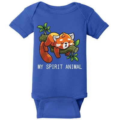 Red Panda Lazy Spirit Animal Gift Baby Bodysuit