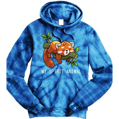 Red Panda Lazy Spirit Animal Gift Tie Dye Hoodie