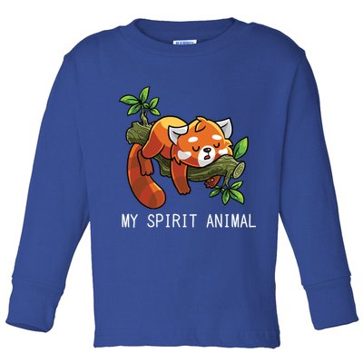 Red Panda Lazy Spirit Animal Gift Toddler Long Sleeve Shirt