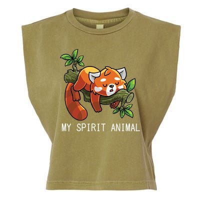 Red Panda Lazy Spirit Animal Gift Garment-Dyed Women's Muscle Tee