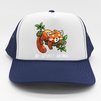 Red Panda Lazy Spirit Animal Gift Trucker Hat