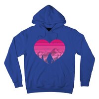 Retro Penguin Lovers Vintage Heart Valentine's Day Cool Gift Hoodie