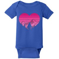 Retro Penguin Lovers Vintage Heart Valentine's Day Cool Gift Baby Bodysuit