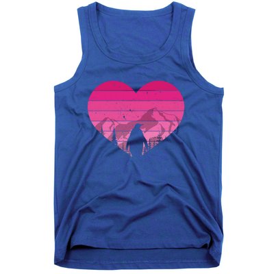 Retro Penguin Lovers Vintage Heart Valentine's Day Cool Gift Tank Top