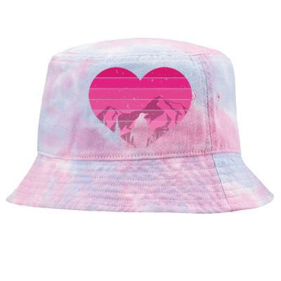 Retro Penguin Lovers Vintage Heart Valentine's Day Cool Gift Tie-Dyed Bucket Hat