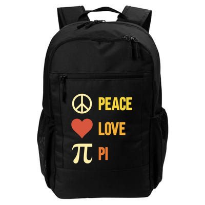Retro Peace Love Pi 3 14 Happy Pi Day Math Pun Pi Day Gift Daily Commute Backpack