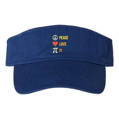 Retro Peace Love Pi 3 14 Happy Pi Day Math Pun Pi Day Gift Valucap Bio-Washed Visor