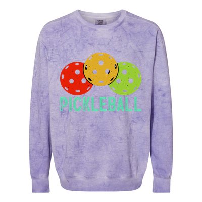 Retro Pickleball Logo Colorblast Crewneck Sweatshirt