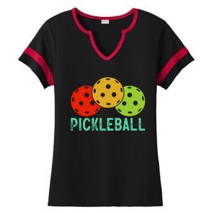 Retro Pickleball Logo Ladies Halftime Notch Neck Tee