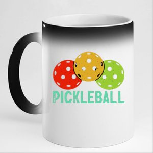 Retro Pickleball Logo 11oz Black Color Changing Mug