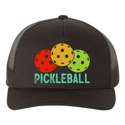 Retro Pickleball Logo Yupoong Adult 5-Panel Trucker Hat