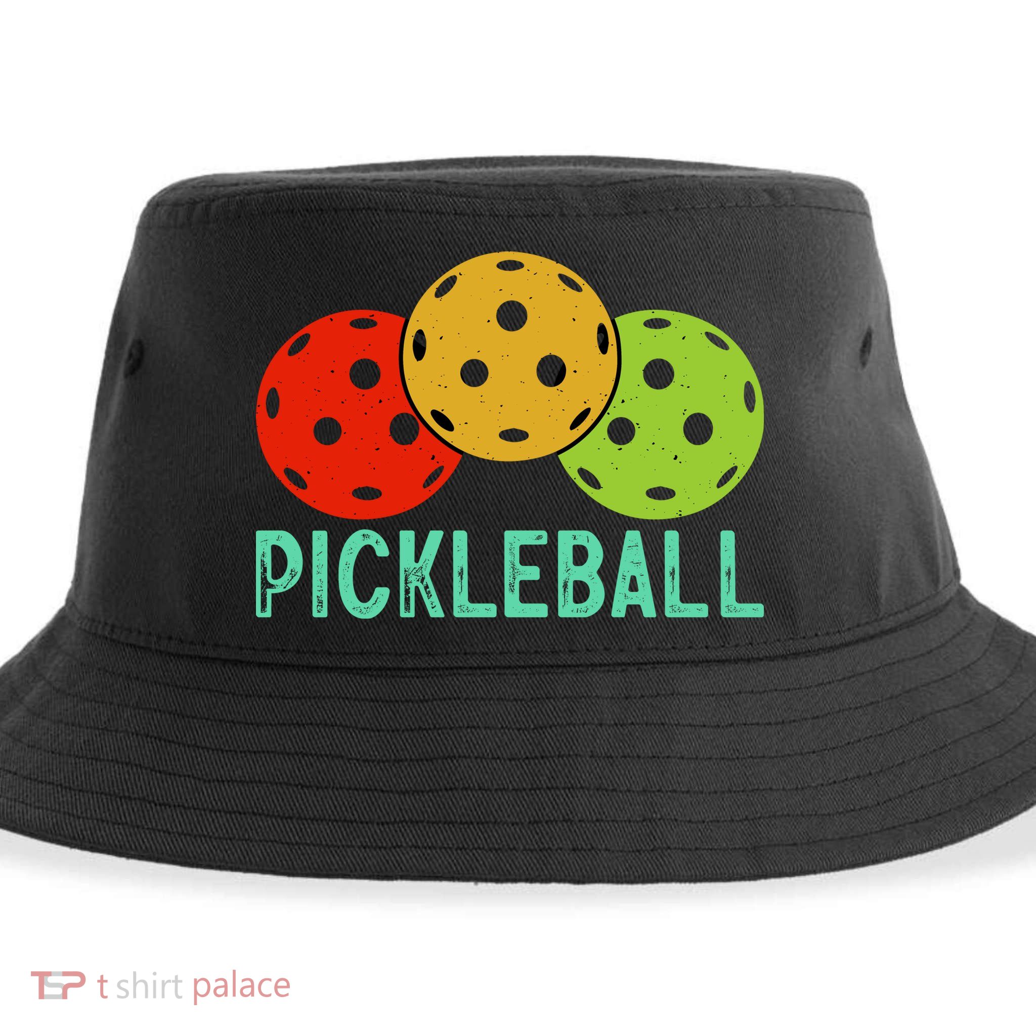 Retro Pickleball Logo Sustainable Bucket Hat