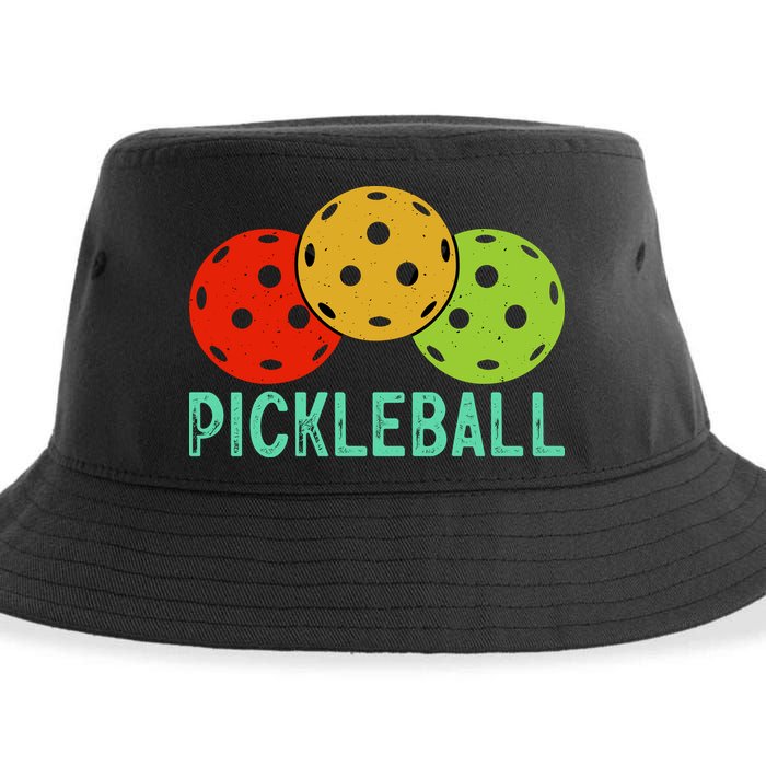 Retro Pickleball Logo Sustainable Bucket Hat