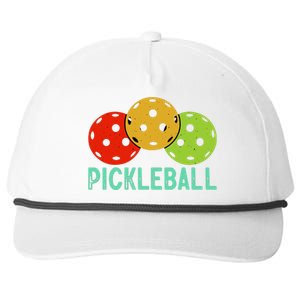 Retro Pickleball Logo Snapback Five-Panel Rope Hat