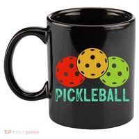 Retro Pickleball Logo 11oz C Handle Ceramic Mug