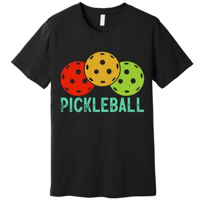 Retro Pickleball Logo Premium T-Shirt