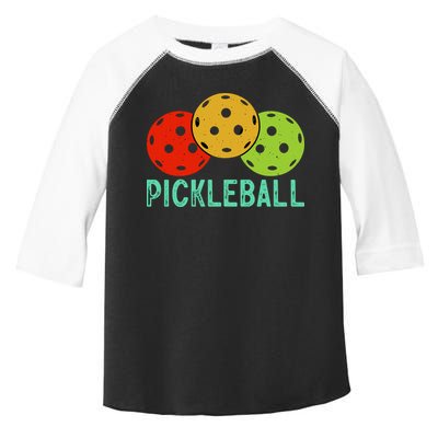 Retro Pickleball Logo Toddler Fine Jersey T-Shirt