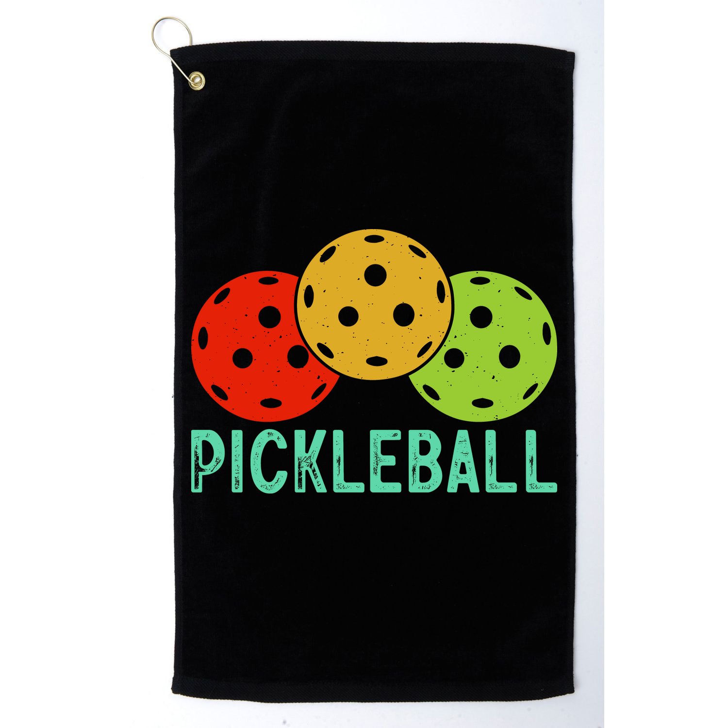 Retro Pickleball Logo Golf Towel
