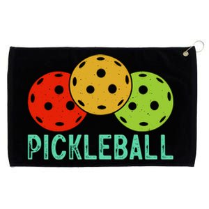 Retro Pickleball Logo Grommeted Golf Towel